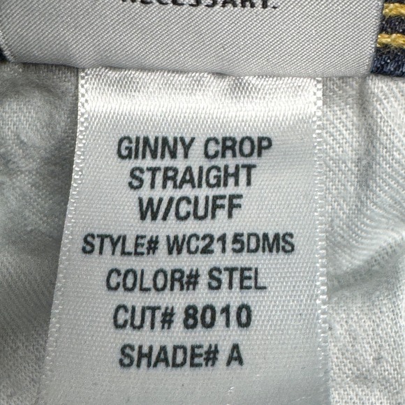 Hudson Ginny Crop Straight Jeans Size 26 Cuff Dark Wash Flap Pockets USA Made - Picture 7 of 13